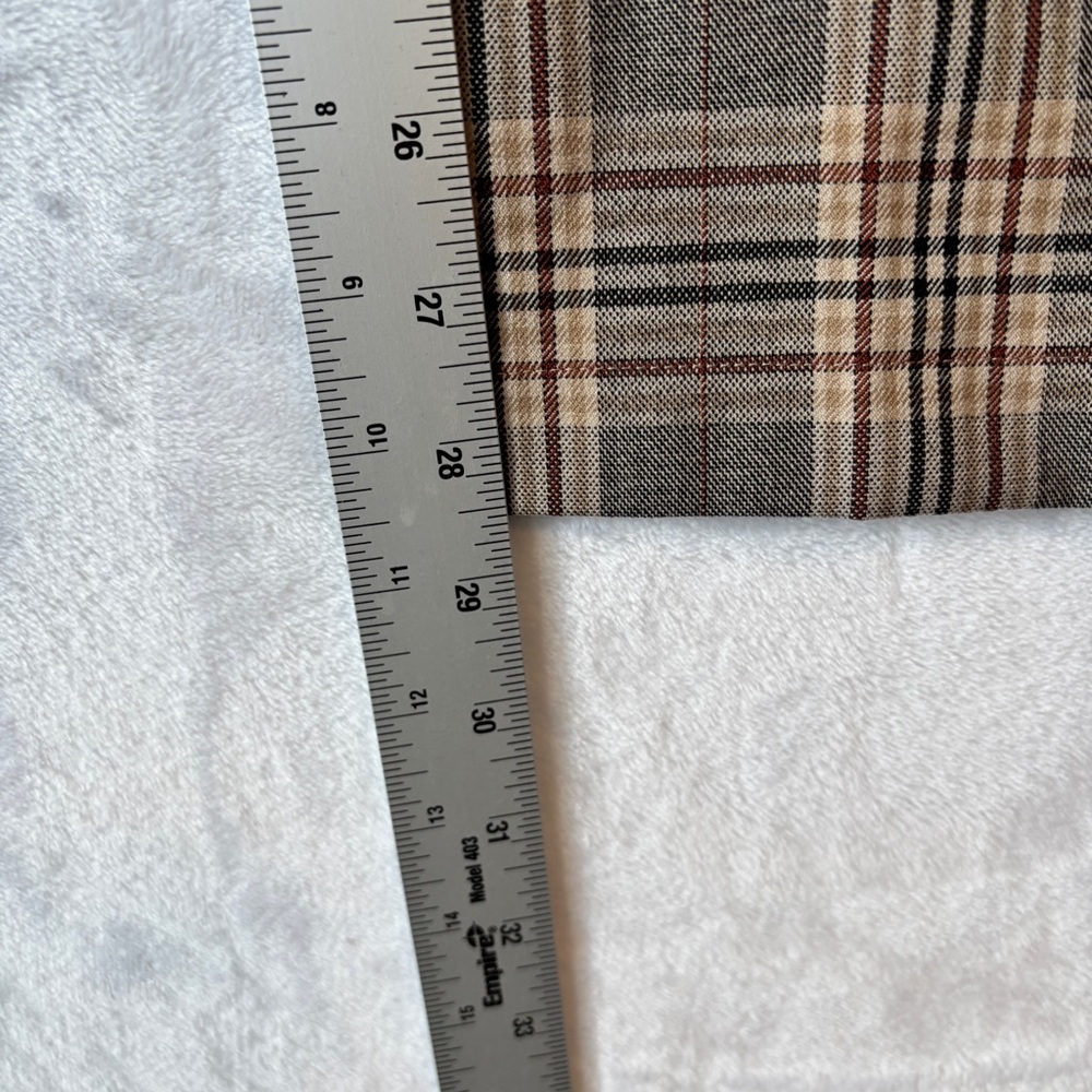Reformation womens brown Franklin Tartan Plaid wide leg pants trousers size 0 - Picture 6 of 10
